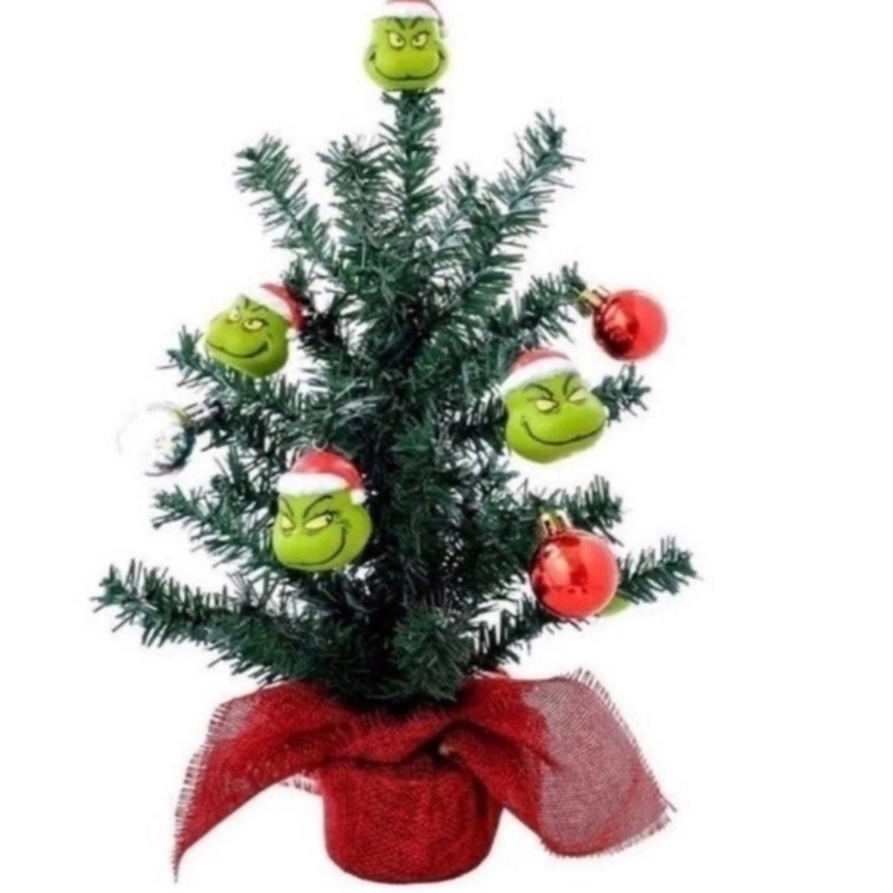Dr. Seuss Grinch Mini Christmas Tree NEW Ornaments Santa Holiday Decor